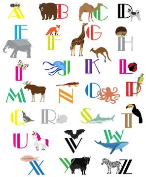 Vector Animal Alphabet. Stock Illustration