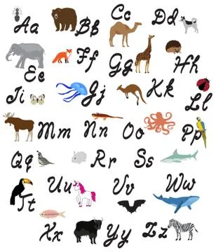 Vector Animal Alphabet. Stock Illustration