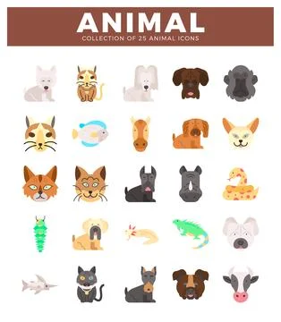 Vector Animal Icons Stock Illustration