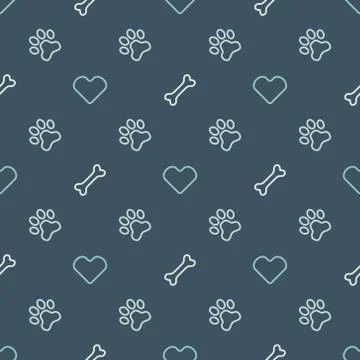 Vector animal seamless pattern of paw footprint 스톡 일러스트