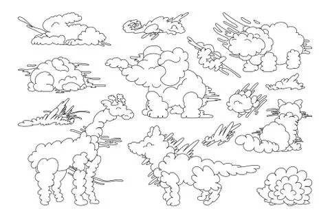 Vector animal shaped cloud set Stock Illustration