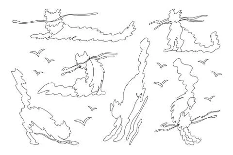 Vector animal shaped cloud set Stock Illustration