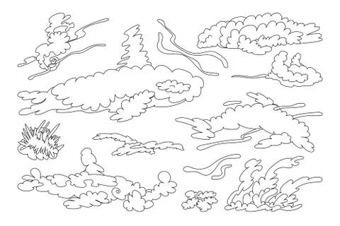 Vector animal shaped cloud set Stock Illustration
