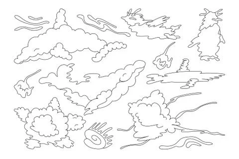 Vector animal shaped cloud set Illustrazione stock