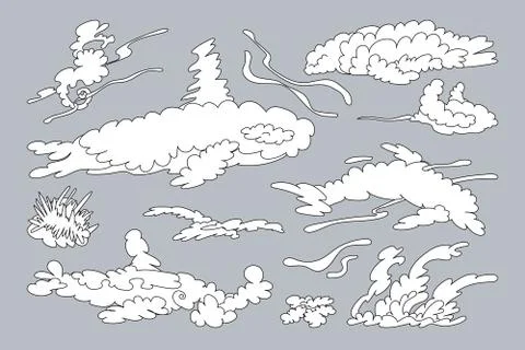 Vector animal shaped cloud set Stock Illustration
