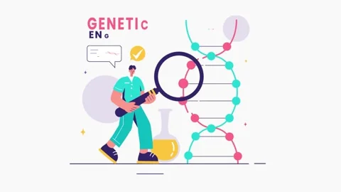 Vector Animation Illustration of Genetic Engineering and DNA Modifications Stock Footage 285103492