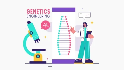 Vector Animation Illustration of Genetic Engineering and DNA Modifications Stock Footage 285103535