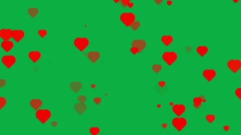 Vector animation love shape in red on a green background	 Stock Footage 264013010