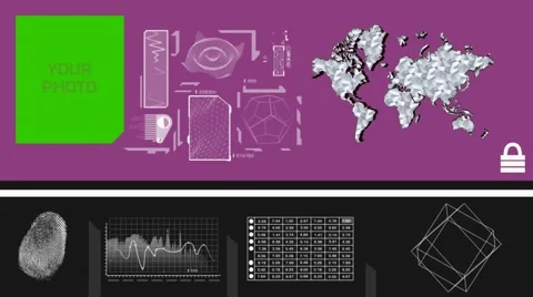 Vector Animation - World Analysis - travel details - close-up info - purple - Stock Footage 64298137