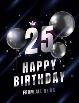 Vector anniversary celebration illustration with 3d realistic silver air ball Stock Illustration