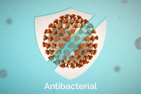 Vector Antibacterial bottle label for surface cleanser to kill viruses, bacteria Stock Illustration