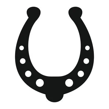 Vector antique horseshoe black simple icon isolated on white Stock Illustration