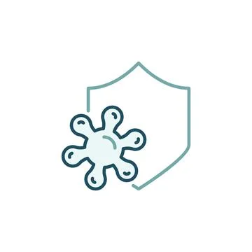 Vector Antiviral Defence concept colored icon Stock Illustration