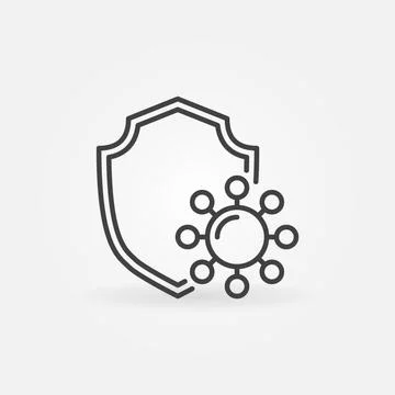 Vector Antiviral Protection thin line concept icon Stock Illustration
