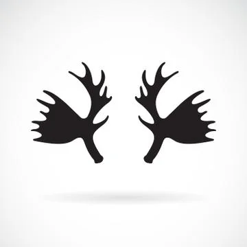 Vector of antler mousse on a white background. Wild Animals. Antler logo or i Stock Illustration
