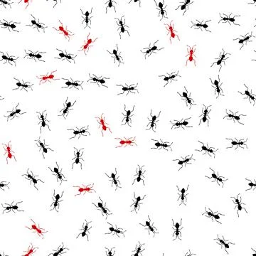 Vector Ants Seamless Pattern Stock Illustration