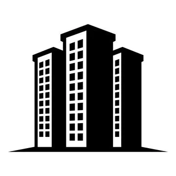 Vector apartment building icon on white background Stock Illustration