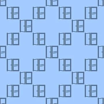 Vector Apartment Window linear seamless pattern Stock Illustration