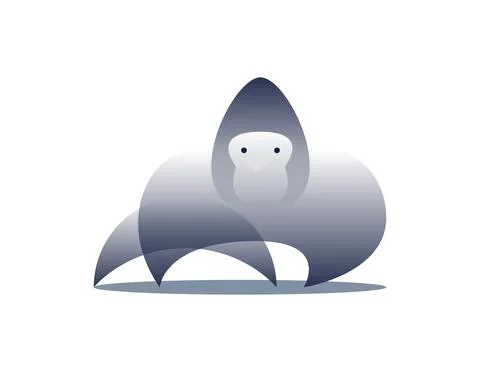 Vector ape in gradient style. Digital art Stock Illustration