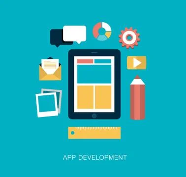 Vector app development concept illustration Stock Illustration