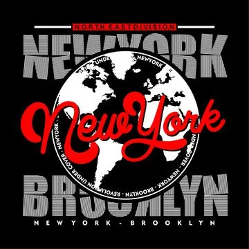 Vector of an apparel design with a logo with "NEW YORK Brooklyn" inscription Stock Illustration