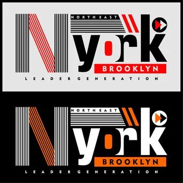 Vector of an apparel design with a logo with "Nyork brooklyn" inscription Stock Illustration