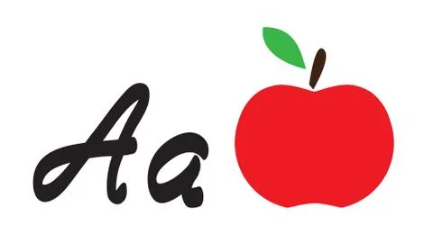 Vector apple and letter a Stock Illustration
