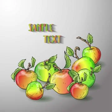 Vector apple banner Illustrazione stock