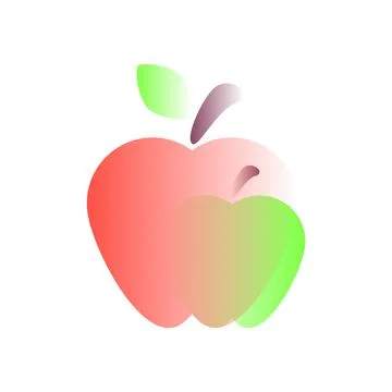 Vector apple in gradient style. Digital art Stock Illustration