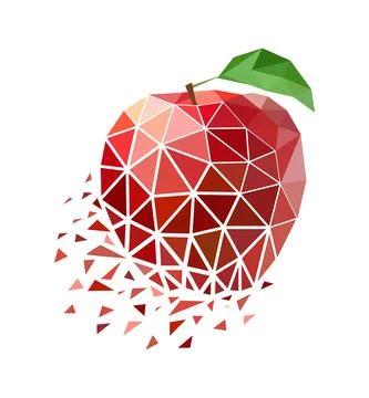 Vector apple in low poly style Stock Illustration