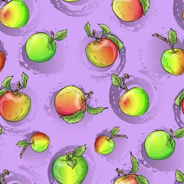 Vector apple pattern 스톡 일러스트
