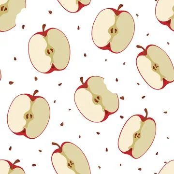 Vector apple seamless pattern. Background design for tea, juice, natural イラスト素材
