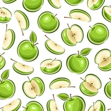 Vector Apple Seamless Pattern Stock Illustration