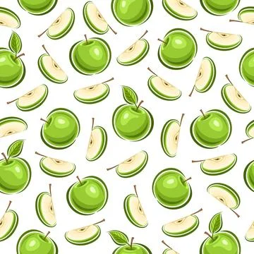 Vector Apple Seamless Pattern Stock Illustration