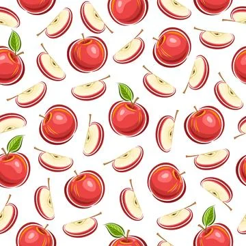 Vector Apple Seamless Pattern Stock Illustration