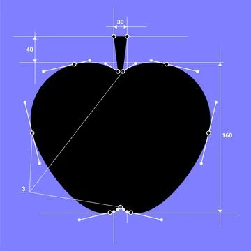 Vector apple in structural style Stock Illustration
