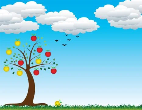 Vector apple tree Stock Illustration