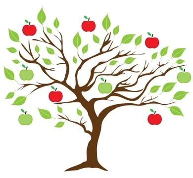 Vector apple tree Illustrazione stock