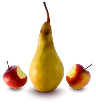 Vector apples and pear Stock Illustration