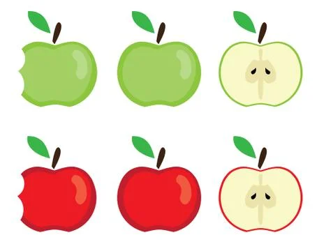Vector apples set Illustrazione stock