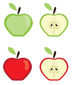 Vector apples set Illustrazione stock
