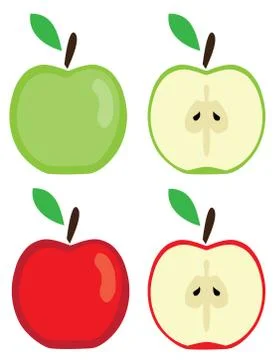 Vector apples set Stock Illustration