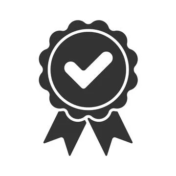 Vector approved flat icon  Certified medal icon in flat design Stock Illustration