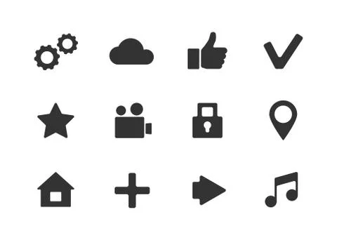 Vector apps icon set over white background Stock Illustration