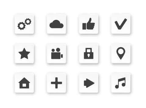 Vector apps icon set over white background Stock Illustration