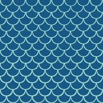 Vector aqua fish scale seamless pattern background. Illustrazione stock