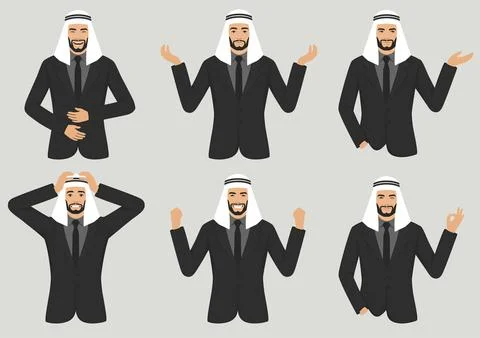 Vector arab expressions Stock Illustration