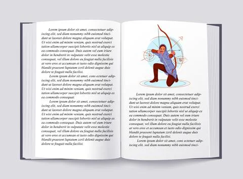 Vector archer in shadow of sharp lines style . Editable illustration Stock Illustration