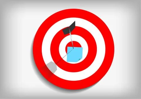Vector : Archery target and arrow with post-it note Stock Illustration