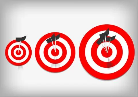 Vector : Archery target and arrows on gray background Stock Illustration